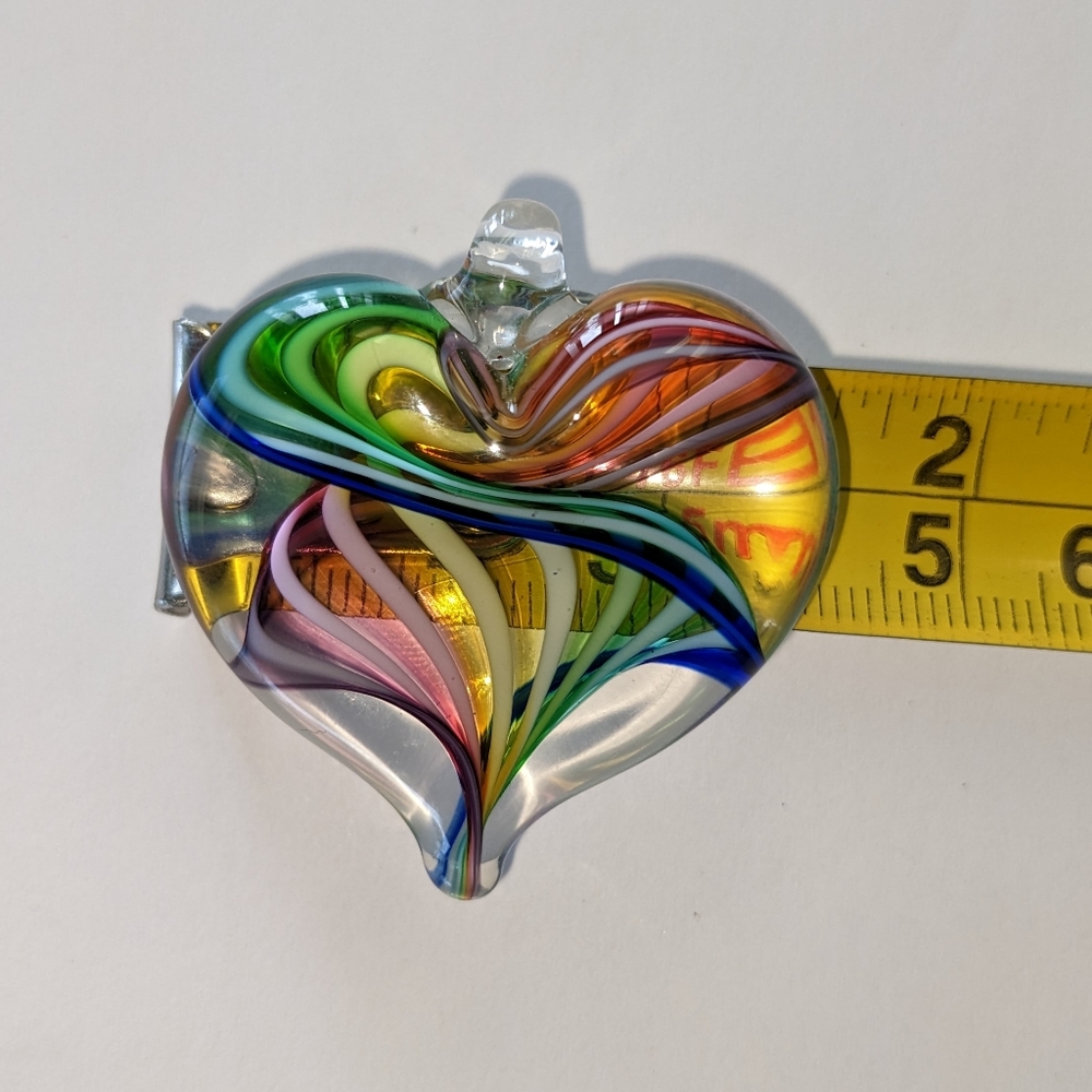 VTG RAINBOW SWIRL LAMP WORK GLASS PENDANT